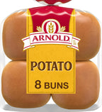 Arnold Potato Buns, 8 count, (2.0 oz each), Hamburger Buns, 16 oz Bag