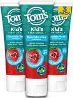 Tom's of Maine Natural Kid's Fluoride Free Toothpaste, Ages 2+, Silly Strawberry, 5.1 oz. 3-Pack (back in original formula)