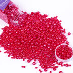 Red Pearl Sprinkles for Cake Decorations 3.52 ounce Edible Sugar Sprinkles for Cupcake Toppers Wedding Party Patriotic Valentines Halloween Christmas Holiday Supplies