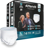 Attends Premier Adult Incontinence SmartCool® Underwear, Large (44-58"), [56 Count] - Overnight Absorbency for Men and Women, Disposable Pull-On Diapers with Tear-Away Sides, ALI-UW30