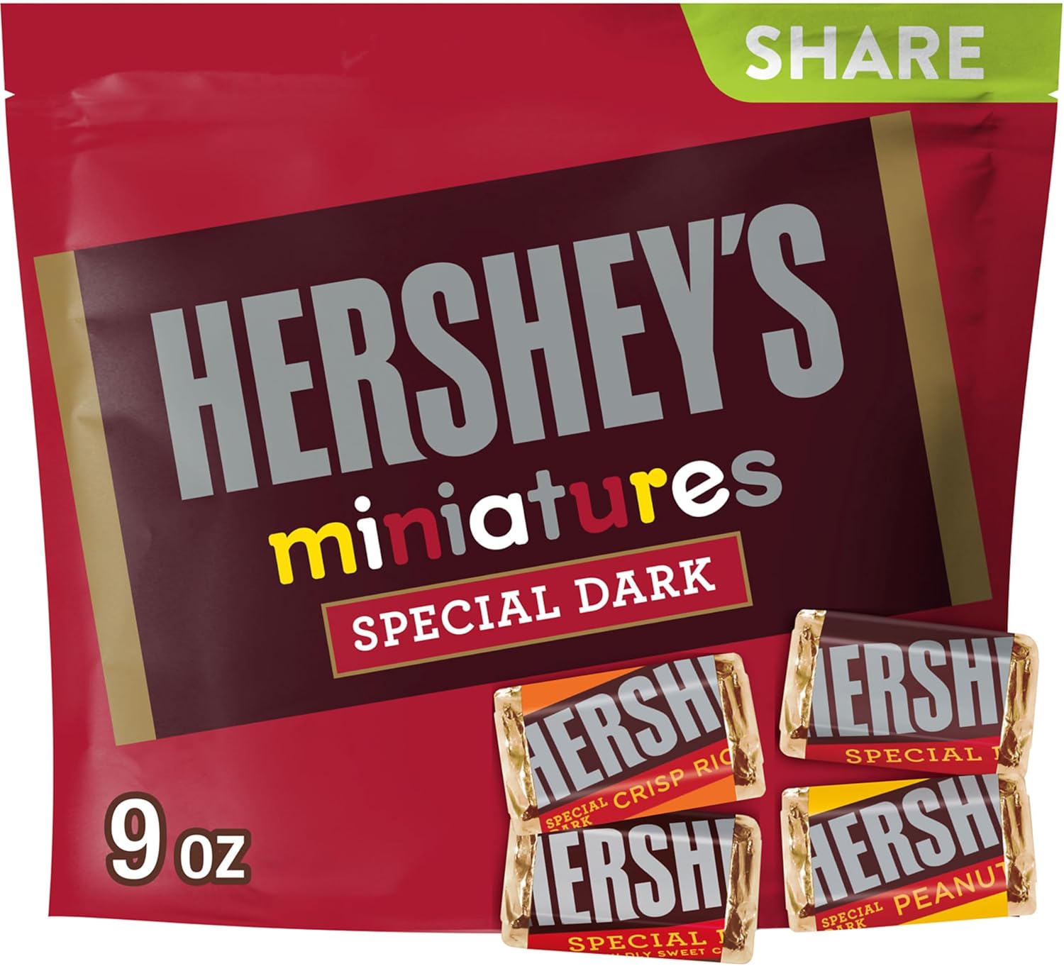 HERSHEY'S SPECIAL DARK Miniatures Assorted Chocolate Candy Share Pack, 9 oz