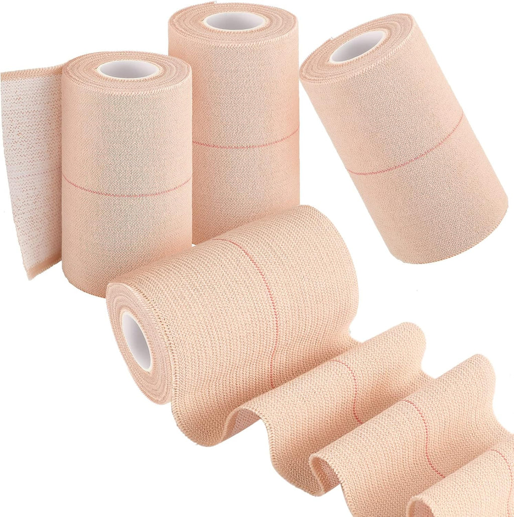 4 Rolls Elastic Tape Adhesive Elastic Tape Self Adhesive Bandage Wrap Flexible Stretch Bandages for Sports Support, Joint Protection & Pet Caring, 5 Yard(3 Inch in Width)