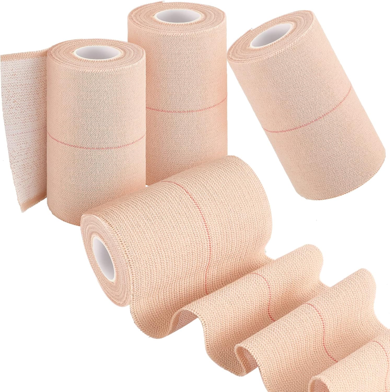 4 Rolls Elastic Tape Adhesive Elastic Tape Self Adhesive Bandage Wrap Flexible Stretch Bandages for Sports Support, Joint Protection & Pet Caring, 5 Yard(3 Inch in Width)