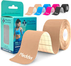 Kinesiology Tape Precut Strips - Synthetic Waterproof Athletic Tape for Muscle & Joint Support, Durable Reflective Sports Tape, Latex-Free, 25cm Strips, 20 PCS/Roll (Beige)