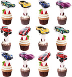 Classic Cars 36 pcs Cupcake Toppers, Racing Car Theme Party Supplies Favors,Cake Picks For Birthday Anniversary Wedding Engagement Party Decorations