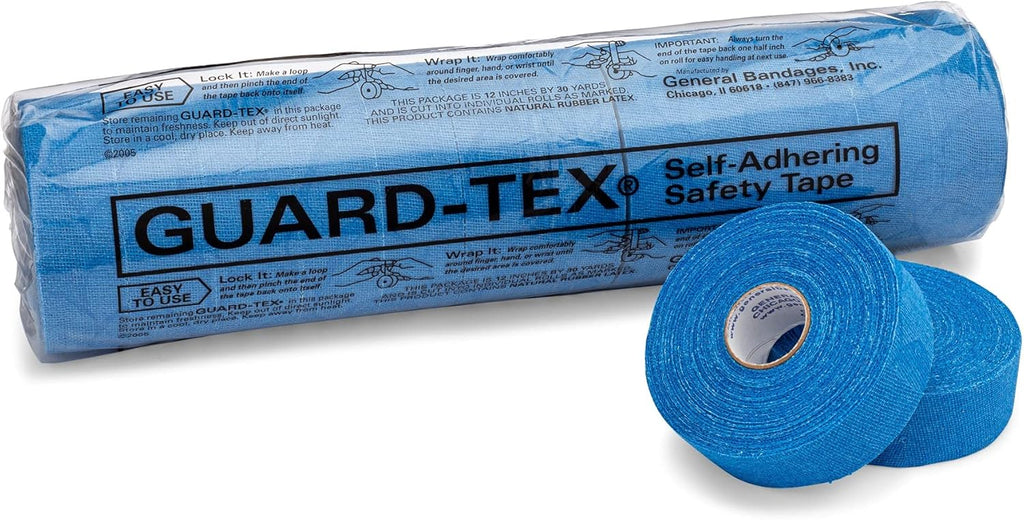 Guard-Tex® Blue Finger Tape 3/4 inch - Self-Adhesive No Residue - 16 Rolls - 90ft Per Roll - 1440ft Total