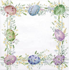 WRAPAHOLIC 25Pcs Easter Cocktail Napkins - 3-Ply Colorful Easter Eggs Disposable Paper Napkins for Easter, Baby Shower, Spring Party Supplies - 5 x 5 In