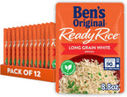 BEN'S ORIGINAL Ready Rice Original Long Grain White Rice, Easy Dinner Side, 8.8 oz Pouch (Pack of 12)