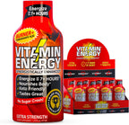 Vitamin Energy Burner+ Extra Strength Energy Shot Pomegranate Açaí 8 Pack, 260mg Natural Caffeine, 25mg Ketones, Green Tea, EGCG, Metabolism, Endurance, Zero Sugar, Gluten-Free, Vegan, 1.93 fl oz