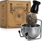 Shaving Brush Set for Men – Pure Badger Hair Shaving Brush and Bowl, Exfoliating Shaving Cream Brush Gifts for Fathers Day