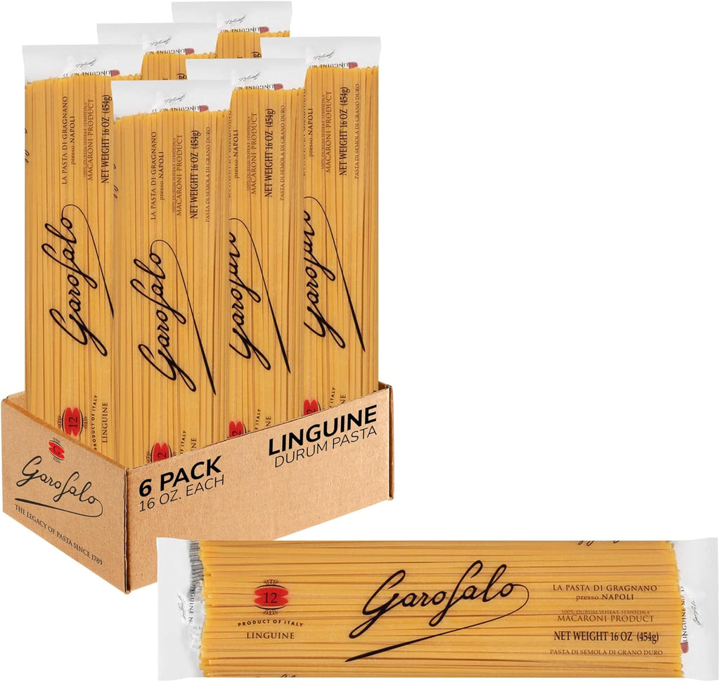 Garofalo - Premium Durum Wheat Semolina Linguine Pasta, Italian Made, Bronze-Drawn, Al-Dente, One-Ingredient Pasta (6 pack)