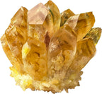 Crystal Cluster Electroplate Natural Quartz Mineral Specimen for Home Decor,Reiki Healing, February Birthstone Gift (Citrine)