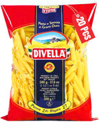 DIVELLA Penne Rigate #27, 16 Oz. (Pack of 20) - Authentic Italian Pasta Made with Durum Wheat Semolina, Perfect 'Al Dente' Texture for Every Dish