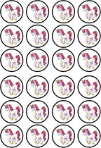 Unicorn Edible Cupcake Toppers, Unicorn Birthday Decorations for Baking, Mythical Baby Shower Cake Topper, Edible Cake Decorations for Girls, 24 x 4cm / 1.5 Inch Wafer Card Discs, Theme 3