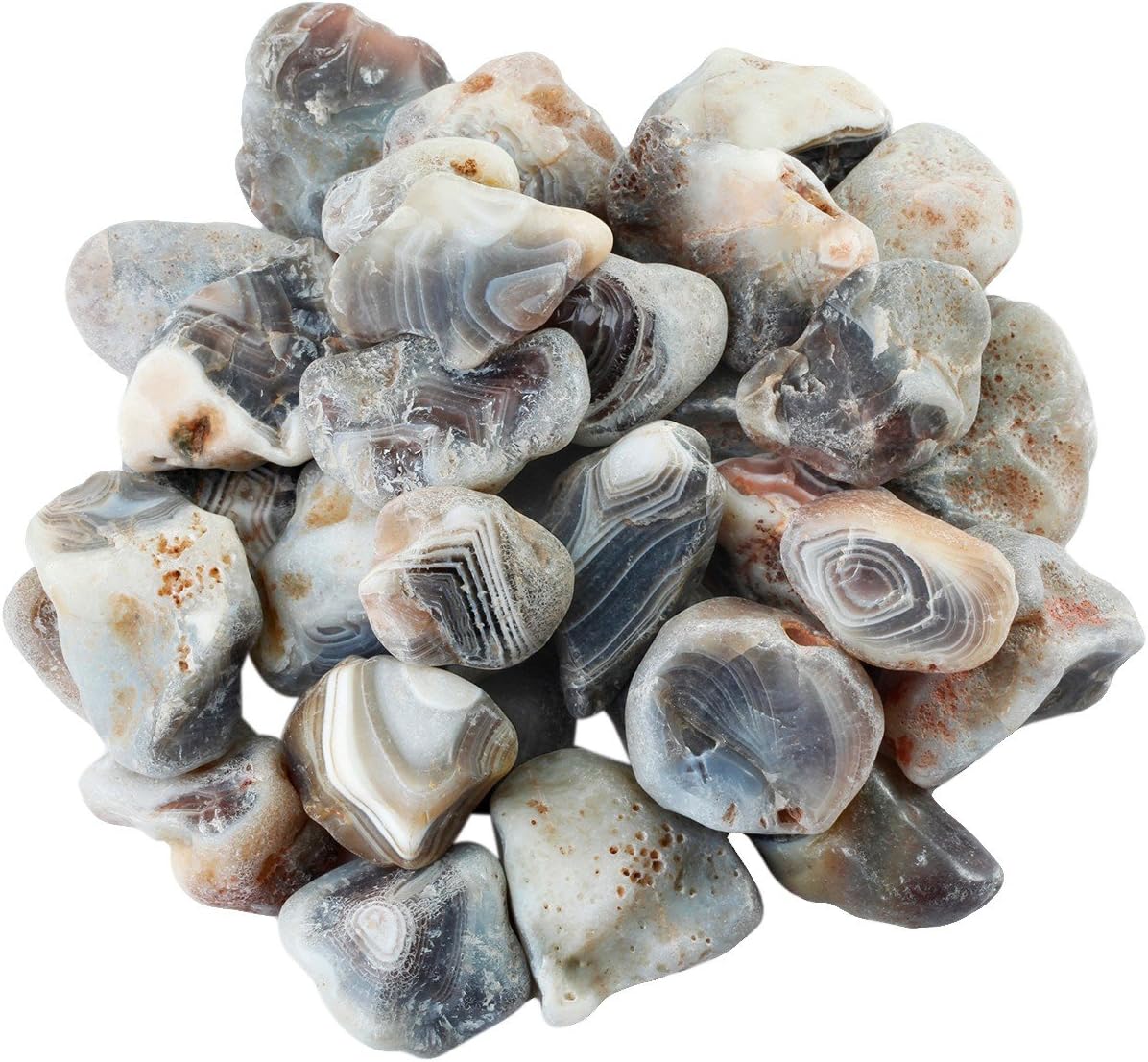 rockcloud 1 lb Natural Crystals Raw Rough Stones for Cabbing,Tumbling,Cutting,Lapidary,Polishing,Reiki Crytsal Healing,Striped Agate