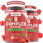 Methylated Vitamin B Complex Gummies 2 Pack, Methyl B12 & Folate with B1, B2, B3, B5, Biotin | Vitamin C, Zinc, Choline & Inositol – B Complex Supplement for Energy, Mood, Immune & Hair Skin Health