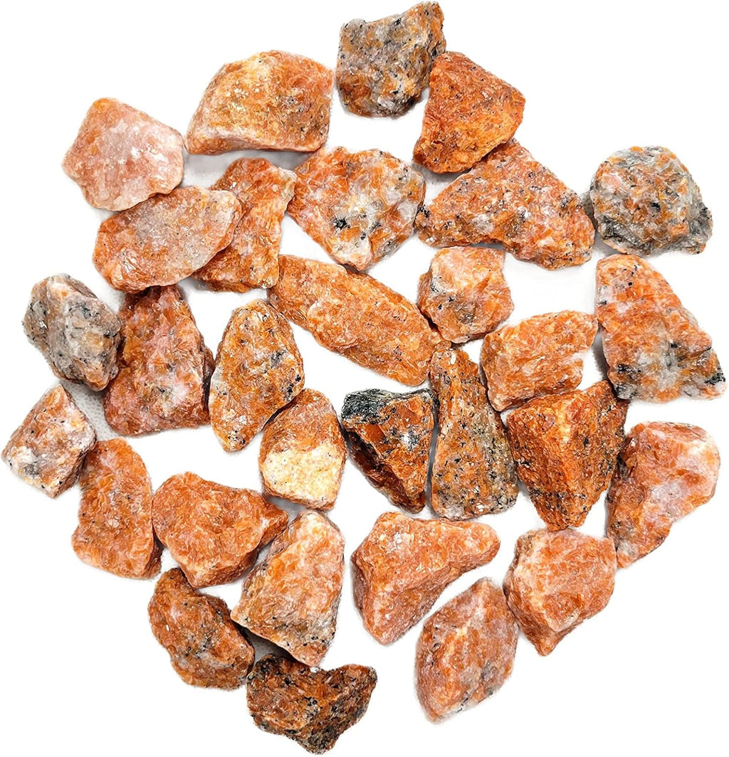1/2 LB Orange Calcite Crystals - Bulk Orange Calcite Rough Stones - Raw Natural Stones & Crystals - Fountain Rocks for Tumbling, Polishing, Wire Wrapping, Reiki, Chakra Crystal Healing