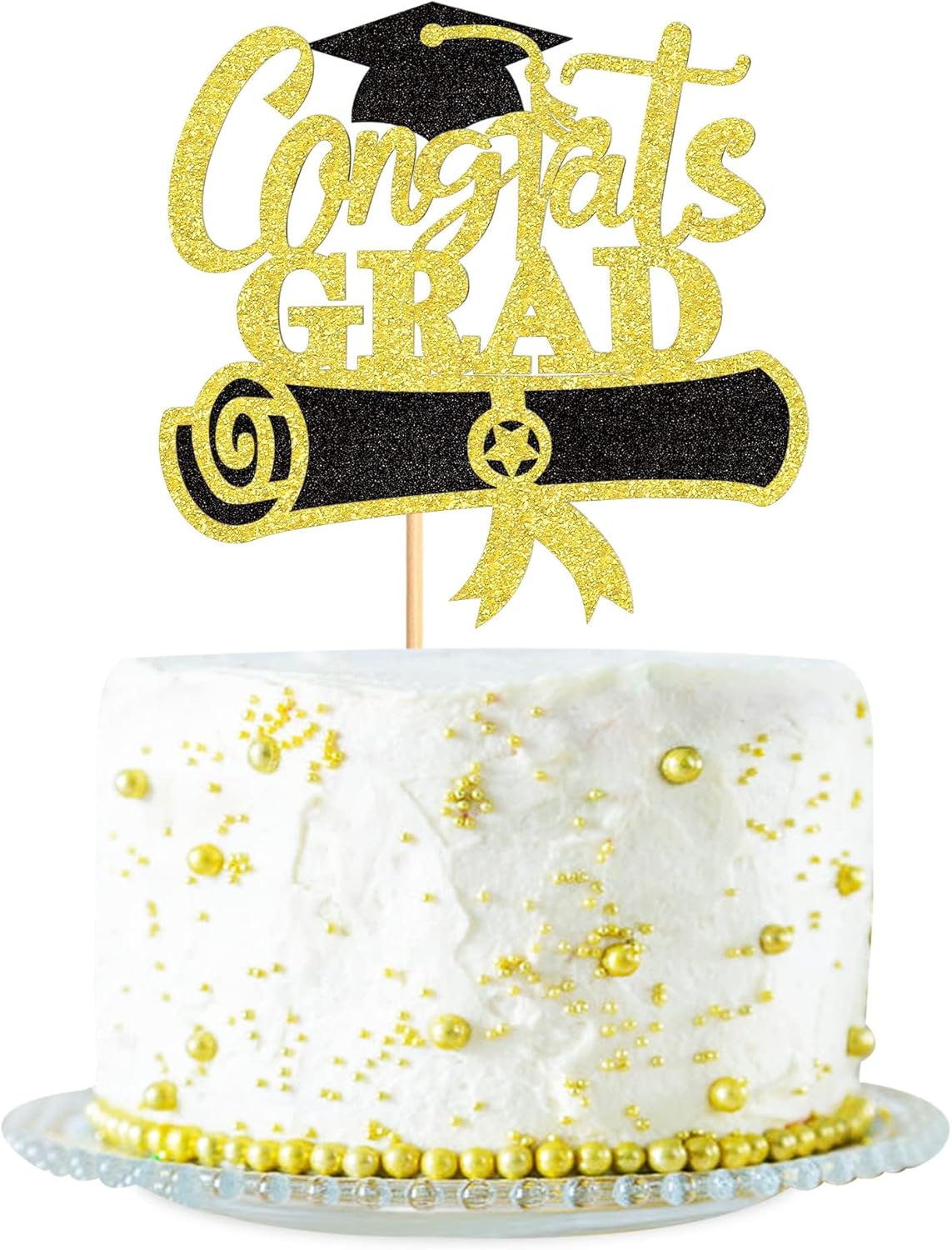 Ercadio 1 Pack 2026 Graduation Theme Cupcake Toppers Glitter Grad Class of 2026 GraduationCupcake Pick Decoration for 2026 Graduation Theme Party Decorations Supplies