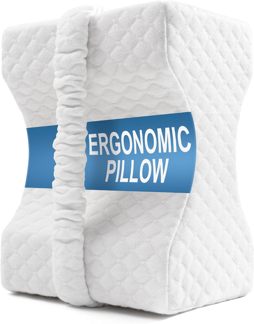 Knee Pillow for Side Sleepers,Memory Foam Leg Pillow for Side Sleeping Between Knees,Knee Cushions for Hip,Back,Joints,Sciatica Pain Relief Pillows,Spinal Alignment Support,White