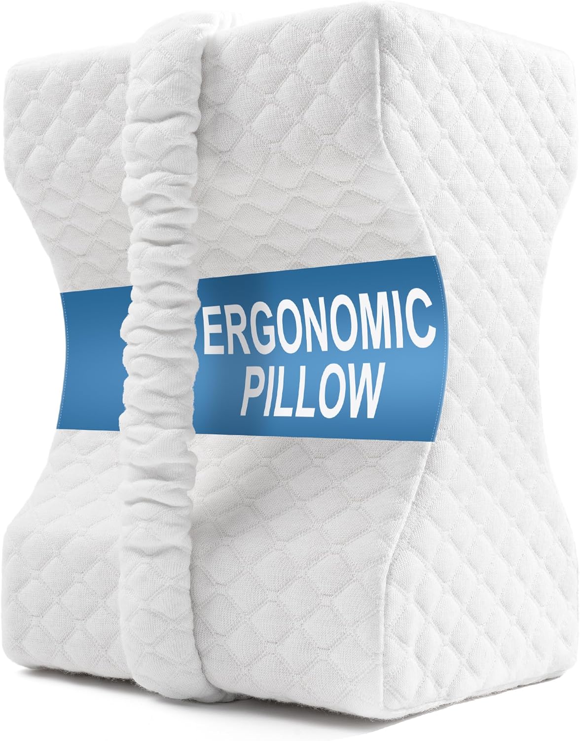 Knee Pillow for Side Sleepers,Memory Foam Leg Pillow for Side Sleeping Between Knees,Knee Cushions for Hip,Back,Joints,Sciatica Pain Relief Pillows,Spinal Alignment Support,White