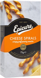 Epicure Cheese Spirals 75 g (Pack of 10)