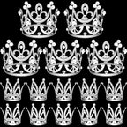 15Pcs Crown Cake Topper, Silver Mini Crowns, Small Crystal Pearl Cupcake Toppers for Flower Arrangements Cupcake Baby Shower Birthday Party Wedding Decor