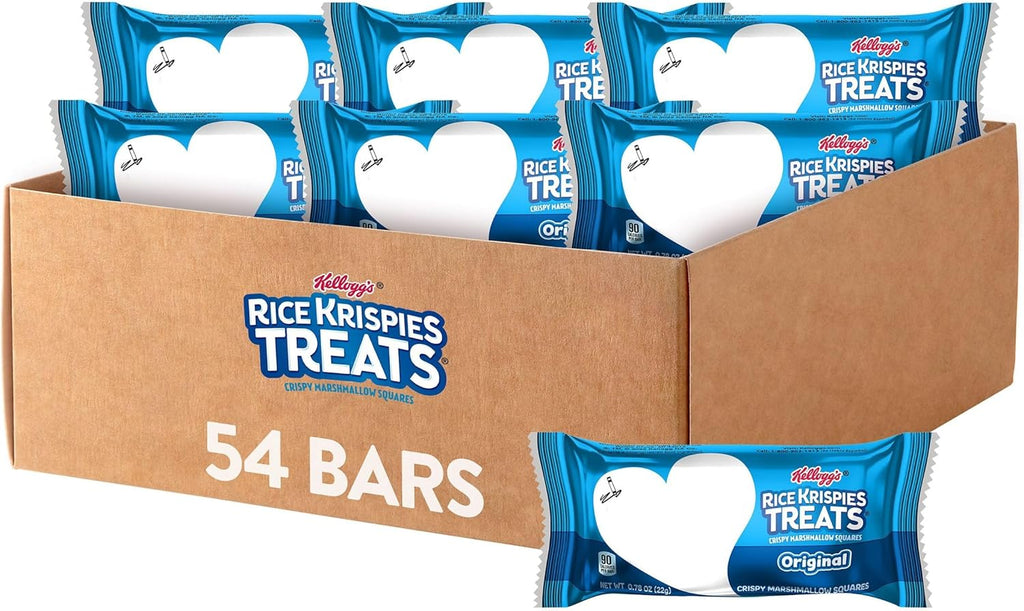Rice Krispies Treats Crispy Marshmallow Squares, Kids Snack Box, Cereal Bars, Original (54 Count)