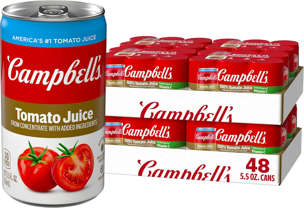 Campbell's 100% Tomato Juice, 5.5 fl oz Can (48 Pack)