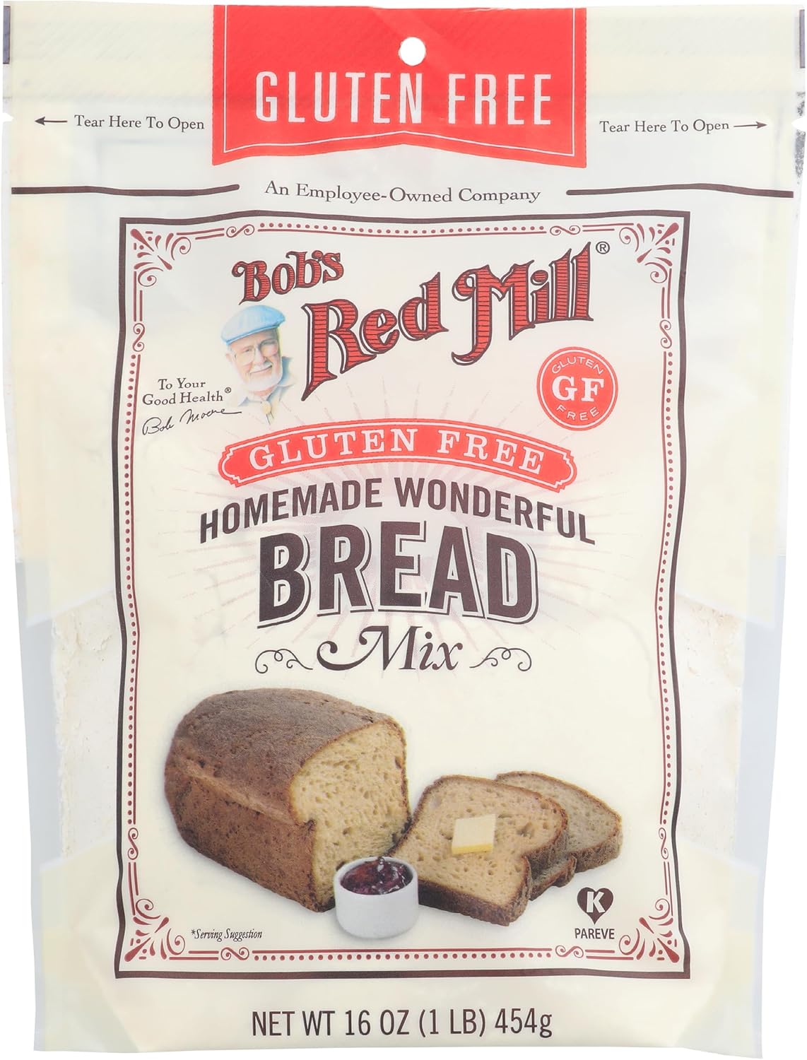Bob's Red Mill Gluten Free Homemade Wonderful Bread Mix, 16oz (Pack of 1) - Gluten Free, Kosher