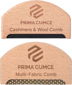 2 PCS Wooden Sweater Comb for De-Pilling Cashmere, Wool, Knitwear, Manual Lint Remover, Portable Depiller for Clothes, Fuzz, Bobbles, Pilling Shaver, Fabric Defuzzer, Sweater Care Tool
