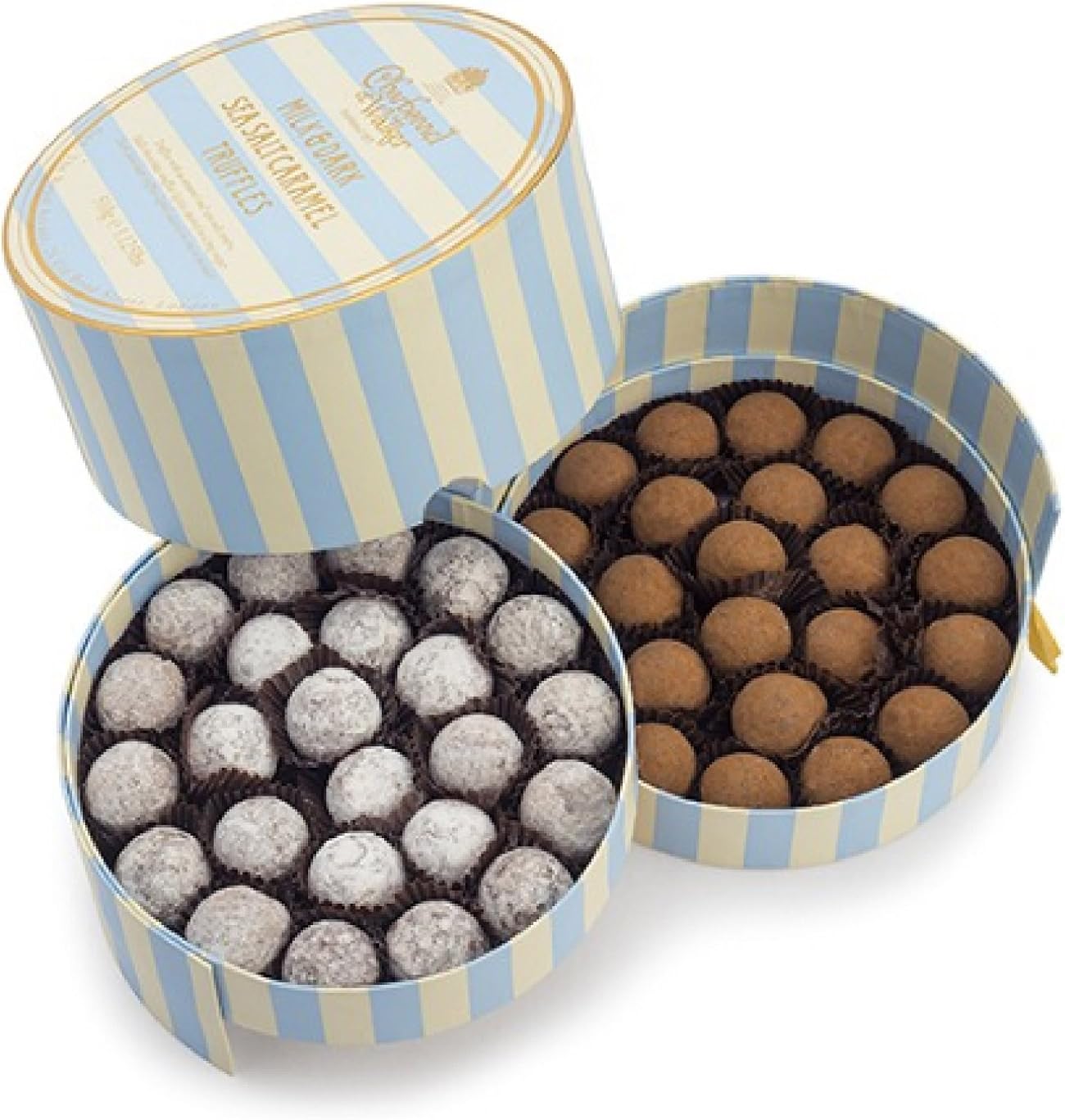 Charbonnel et Walker - Milk & Dark Sea Salt Caramel Truffles, Elegant Layered Box (1.125lbs)