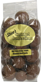 Steve's Gourmet Confections Triple Dipped Malt Balls in Milk Chocolate, 12 Ounce