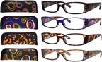 Eyekepper 4-Pack Beautiful Colors Spring Hinge Rectangular Reading Glasses