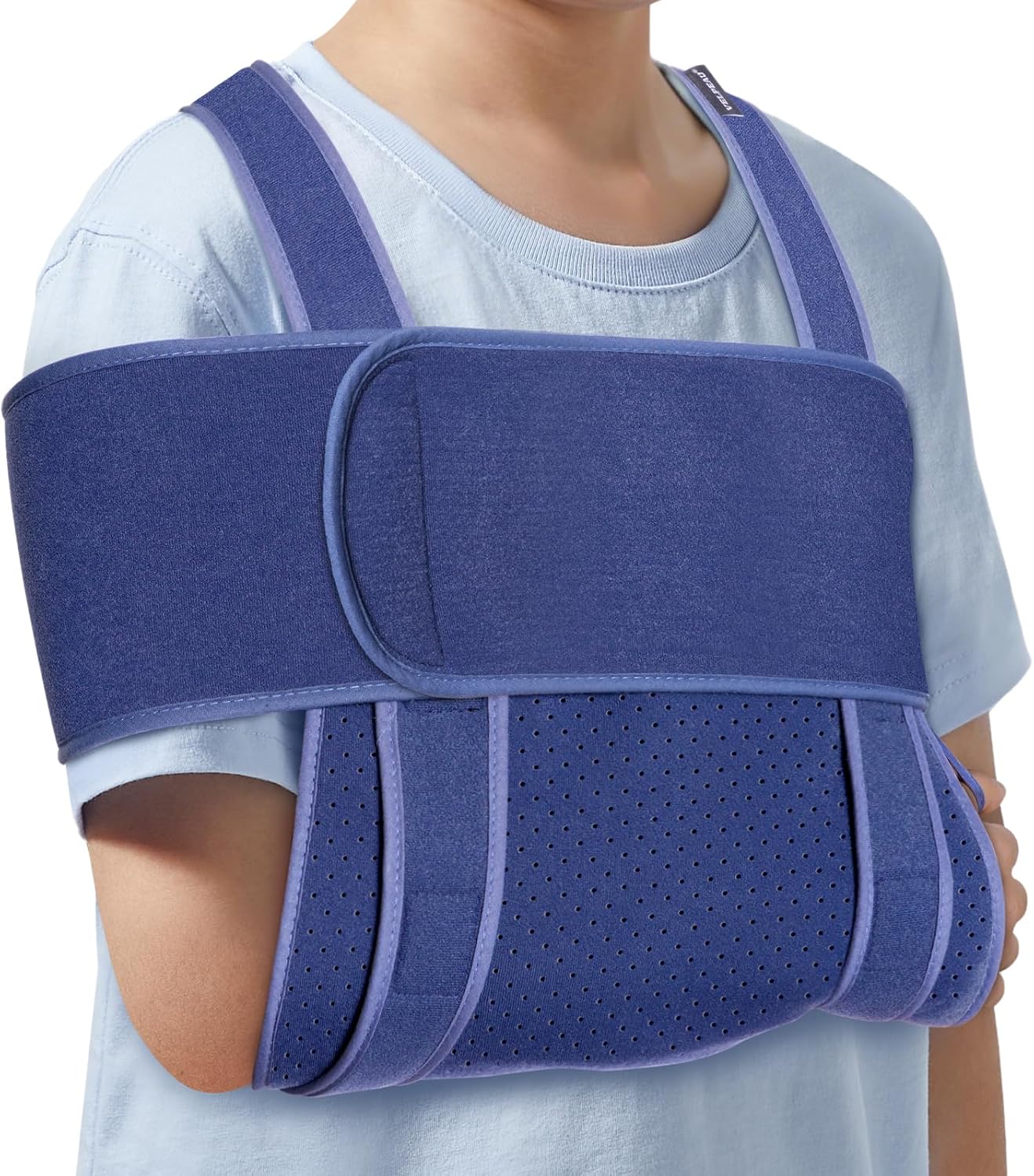 Velpeau Arm Sling for Sleep, Shoulder Immobilizer for Children, Boys, Girls - Very Soft Sling for Rotator Cuff Tear, Fractured, Dislocation, Broken, Postoperative, Fits Left & Right (S: Bust 25″-31.5″)