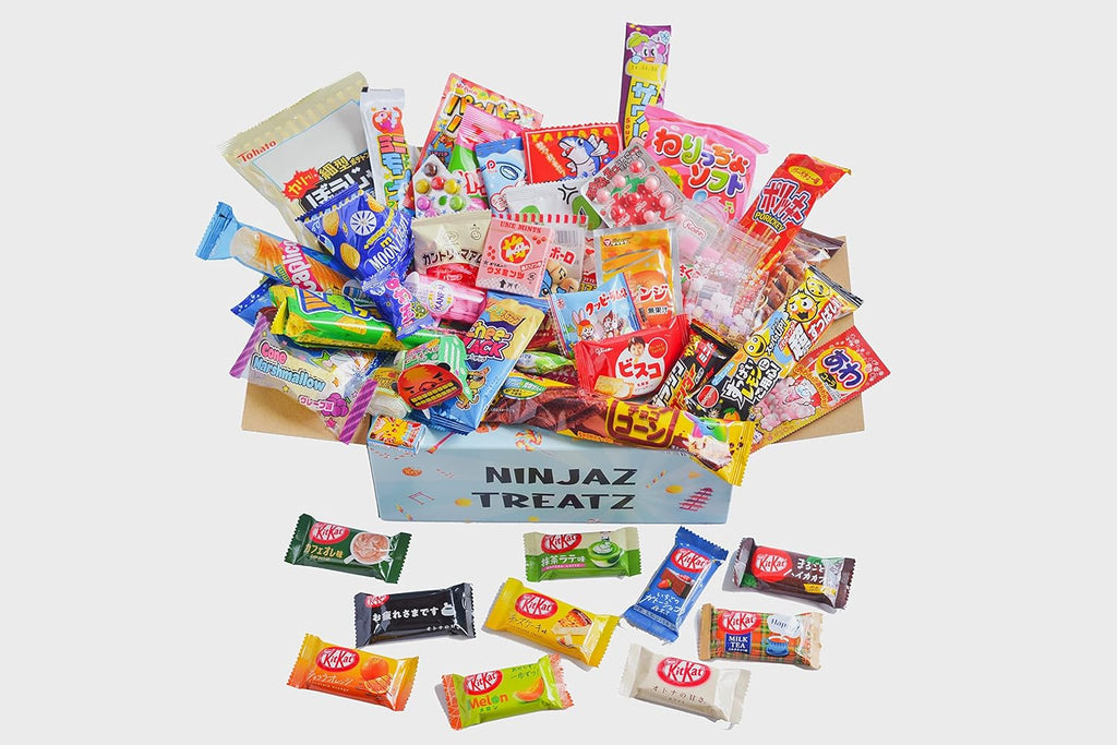 50 Japanese Snacks and Sweets Box 40 Japanese Candy and 10 Japanese chocolate bar assortment