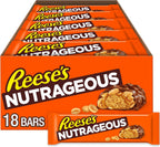 REESE'S NUTRAGEOUS Chocolate, Peanut Butter, Caramel and Peanut Candy Bars, 1.66 oz (18 Count)