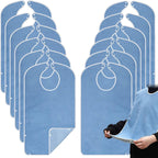 Boyiee 12 Pcs Adult Bibs Bulk for Eating Waterproof Large Adult Bibs with Adjustable Snap Button Absorbent Washable Reusable Terry Bib Cloth Protector for Elderly Seniors Disabled Men Women