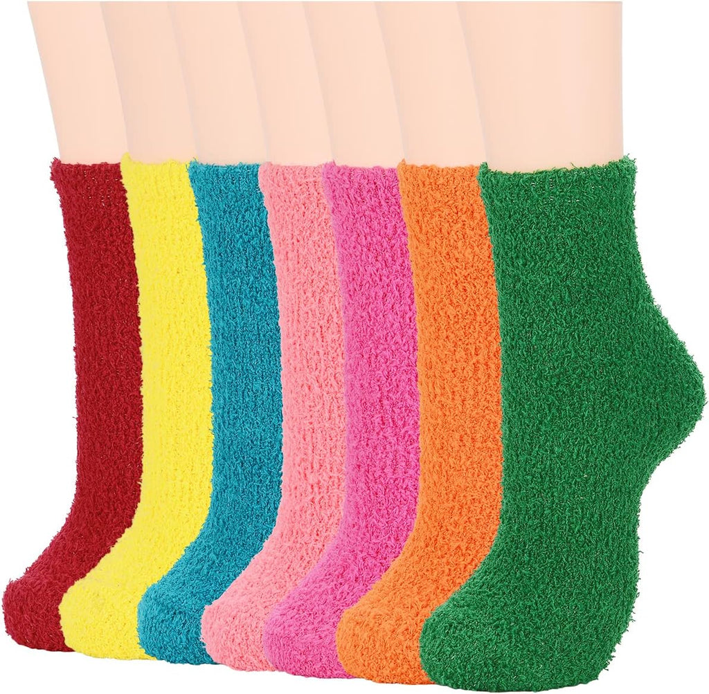 Century Star Womens Fuzzy Fluffy Cozy Warm Super Soft Slipper Socks Microfiber 3-8 Pairs Home Socks For Christmas