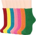 Century Star Womens Fuzzy Fluffy Cozy Warm Super Soft Slipper Socks Microfiber 3-8 Pairs Home Socks For Christmas