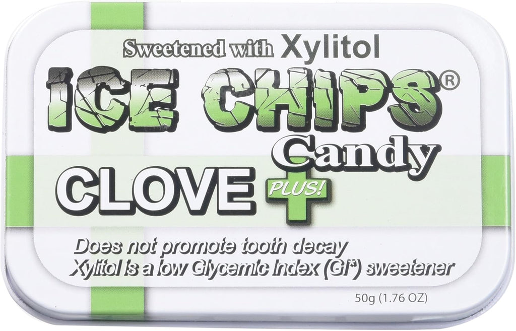 ICE CHIPS Candy Hand Crafted Tin Clove Plus Candy, 1.76 Ounce