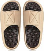 Glitopper Magnetic Acupressure Slippers Massage Slippers Acupressure Foot Shoes Reflexology Sandals Gift for Men Women Reduce Feet Neuropathy Pain Relief(Us Women 11.5-12.5/ Men 9.5-10.5,Khaki)