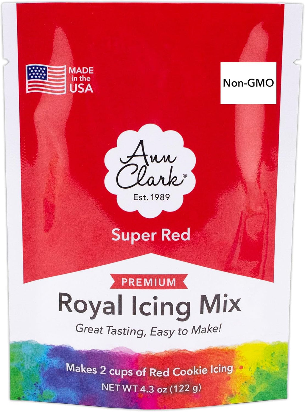 Ann Clark Red Royal Icing Mix 4.3-oz. Pouch Makes 2 Cups Red Cookie Icing