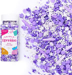 Purple Sprinkles for Cake Decorating, 3.52oz Edible Star Sprinkles, Cupcake Sprinkles, Baking Sprinkles, Ice Cream Sprinkles, Cookie Sprinkles