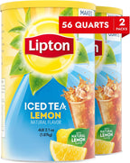 Lipton Lemon Sweetened Iced Tea Mix, Makes 28 Quarts (Pack of 2)