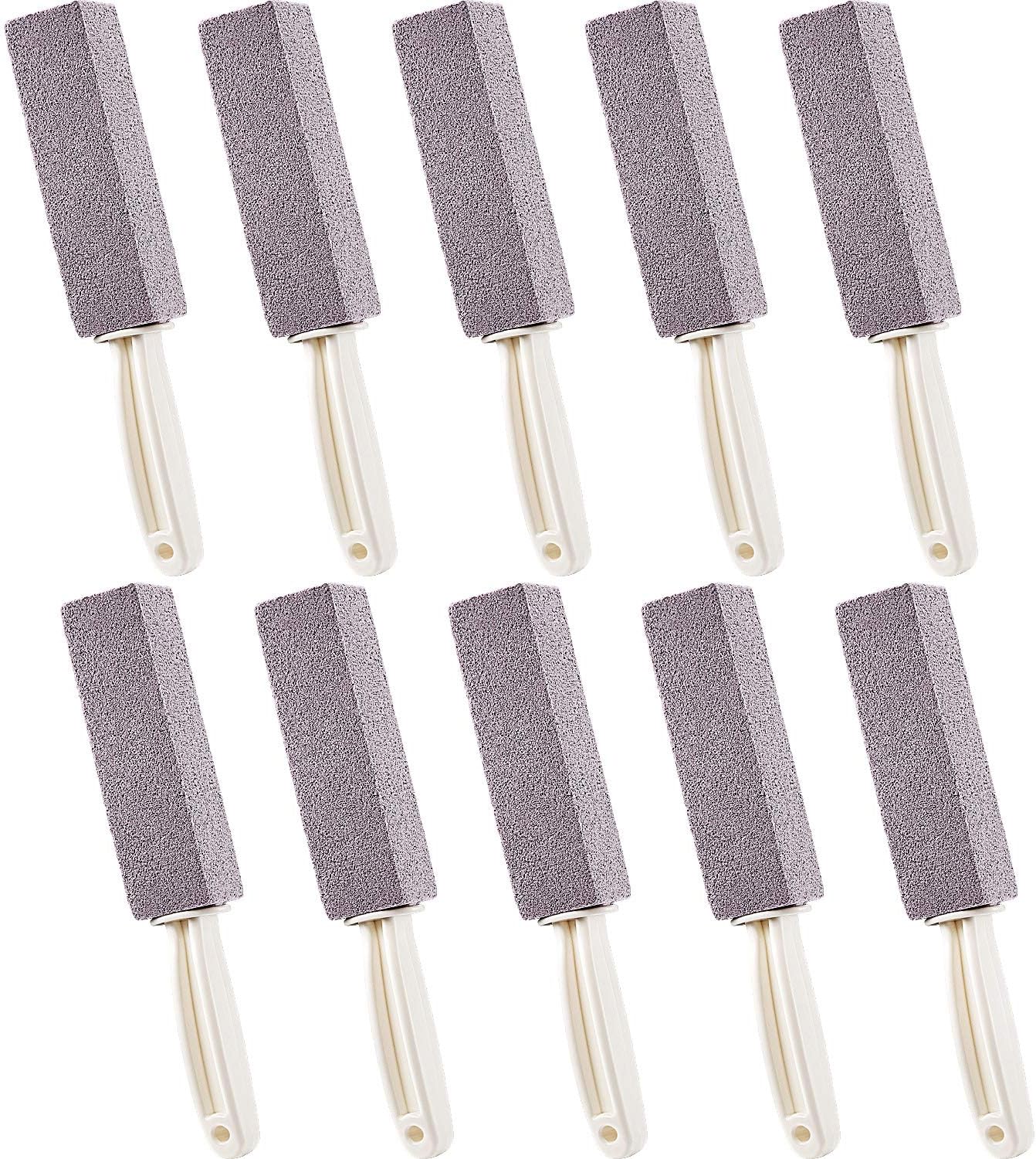 Honoson Pumice Stones for Cleaning with Handle Pumice Sticks for Removing Toilet Bowl Ring, Bath, Household, Kitchen(10 Packs)