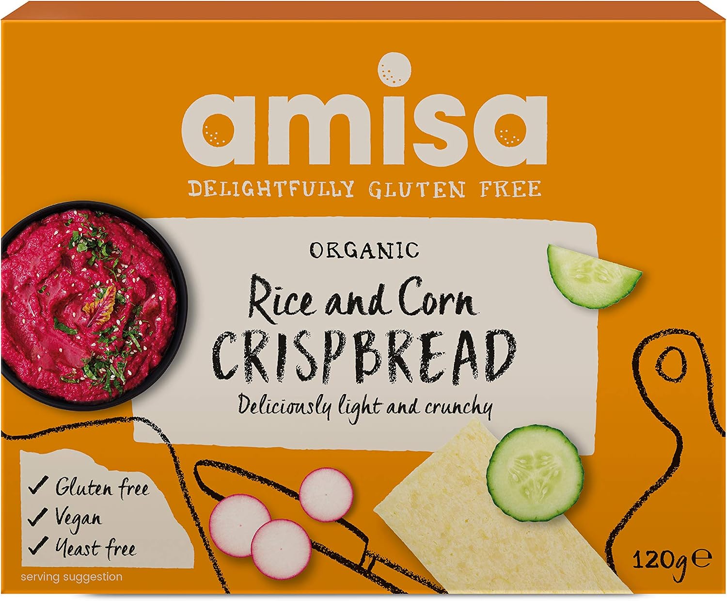 AMISA ORGANICS Organic Corn & Rice Crispbread, 120 GR