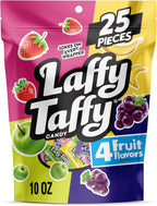 Laffy Taffy Assorted, Mini Bars, Stand Up Bag, Chewy Candy in a Variety of Fruity Flavors, 10 oz