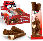 Snack Break Hazelnut Wafer Rolls, Rolled Wafer Cookies, Cocoa Coated Delicious Snack, Individually Wrapped, Crunchy Sticks for On-the-Go, Coffee, Tea, 24 Count (Pack of 1)