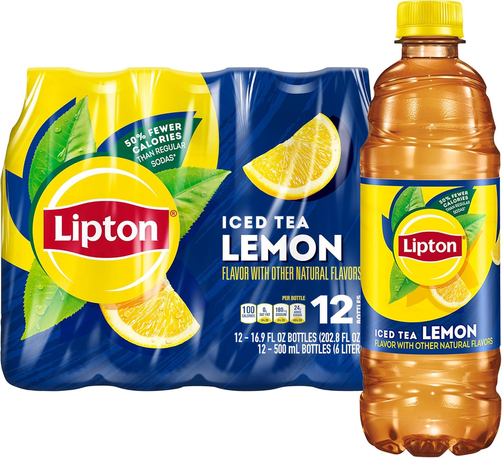 Lipton Iced Tea Lemon, 16.9 Fl Oz Bottles (Pack of 12)