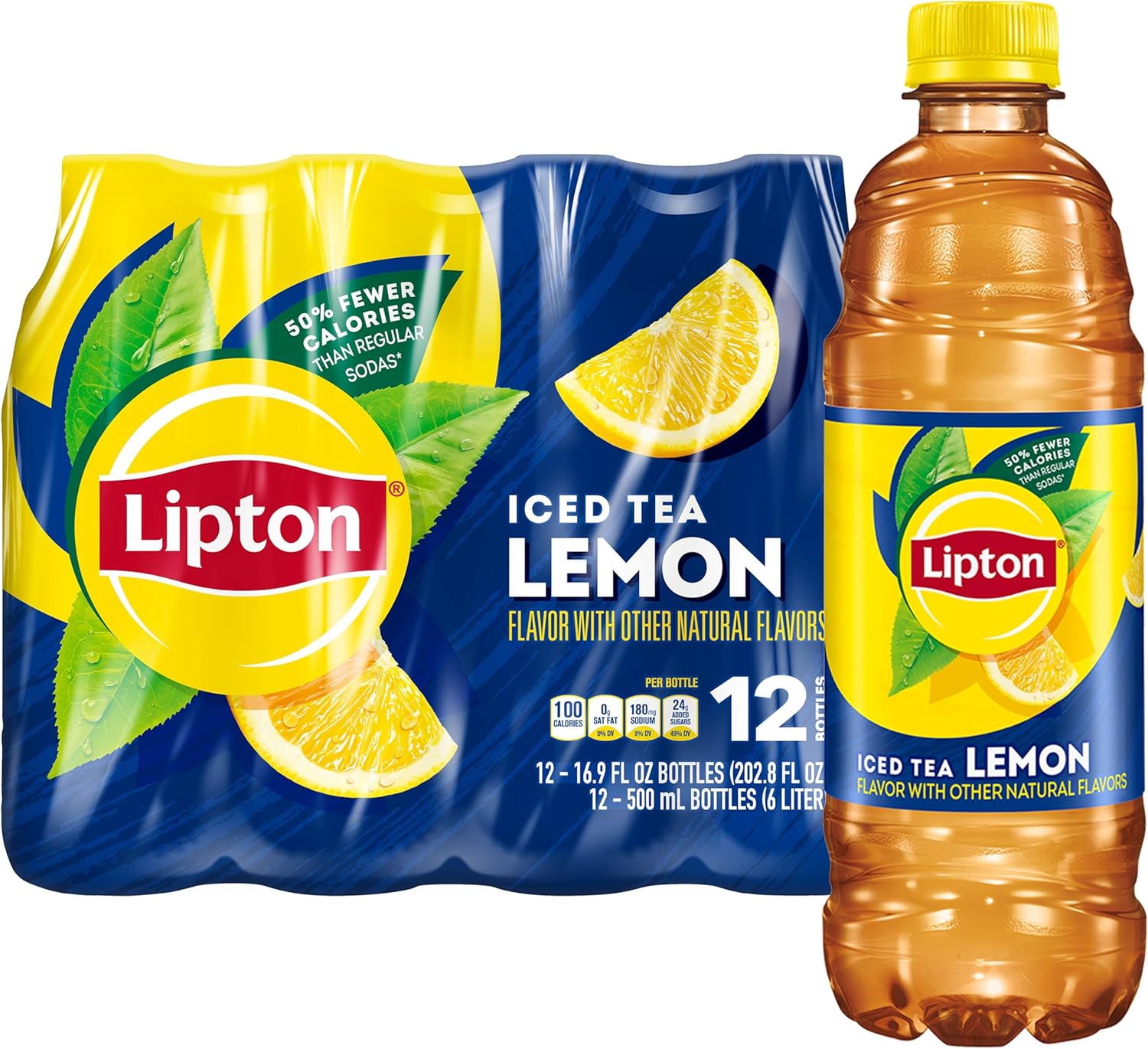 Lipton Iced Tea Lemon, 16.9 Fl Oz Bottles (Pack of 12)